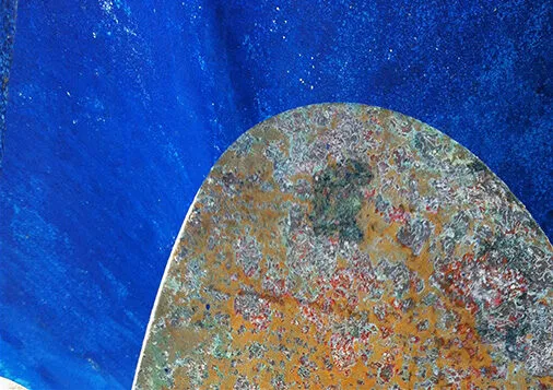 Macro-photographie abstraite de coque de bateau, série CAréNage, Le Brusc