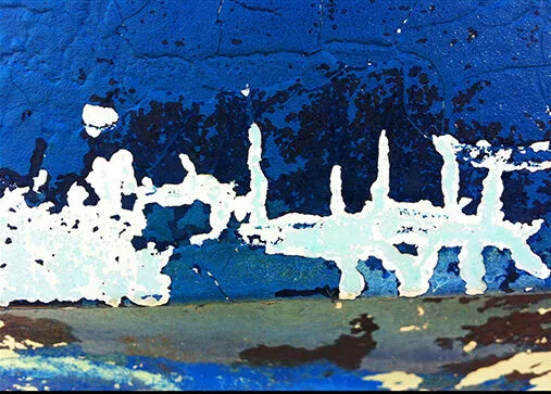 Macro-photographie abstraite de coque de bateau, série CAréNage, Pin Rolland